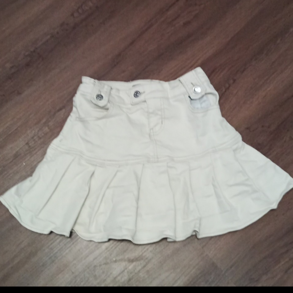 Wild fable high rise pleated denim mini skirt - white